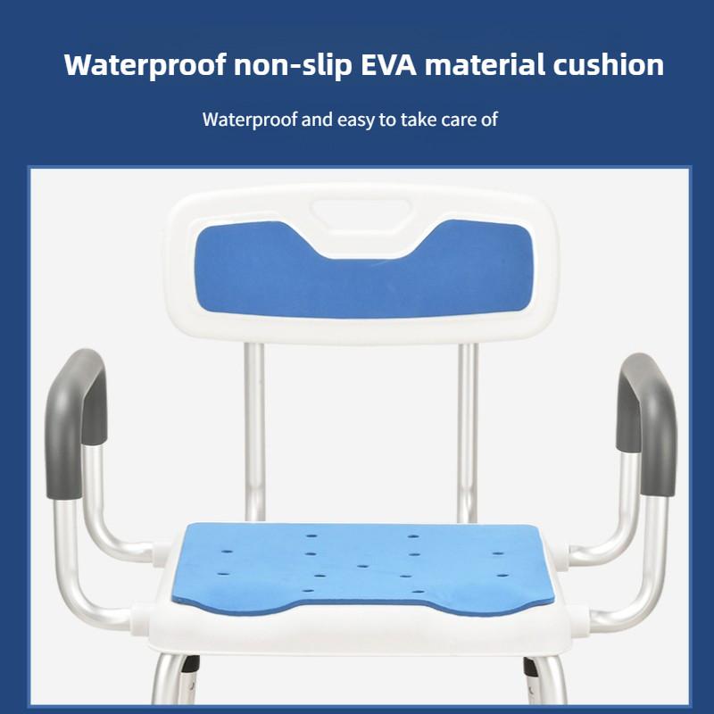Aluminum Alloy Armrest Bathroom Auxiliary Seat Multi Functional Shower Chair Specialized Elderly Care Shower Chair
