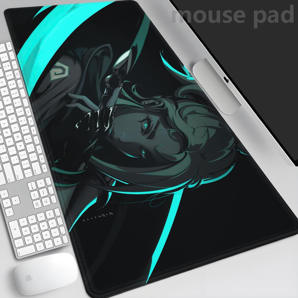 Heet Spel Valorant Jett Muismat XXL Gaming Accessoires Kantoor Gamer Toetsenbord Bureau Mat Antislip Laptop Grote rubberen Muismat