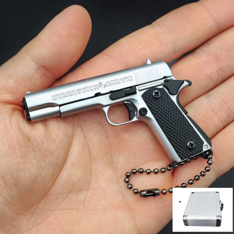 

1:3 Металевий Золотий M1911 Colt Іграшковий Пістолет Модель Міні Брелок Виглядає Реалістично Колекція Реквізит для Pubg День народження Підвісний Різдвяний Подарунок з Кейсом