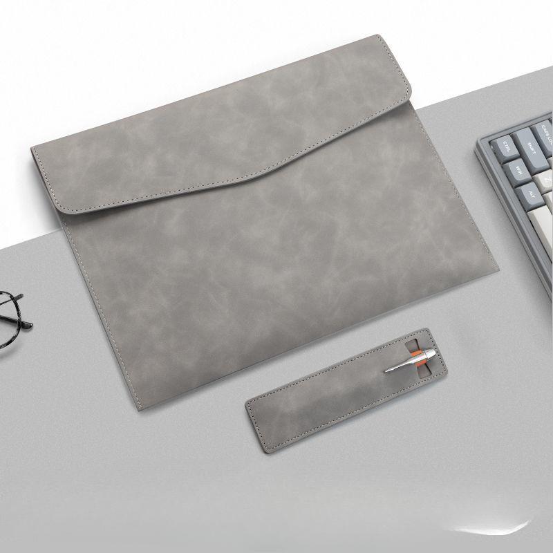 Кожаная сумка для документов формата А4 Водонепроницаемая сумка для хранения деловых счетов Портативная большая емкость для студентов A4 Haze Grey File Bag Pencil Bag 1557₽