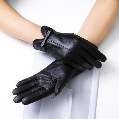 Thick and Warm Leather Gloves Women's Sheepskin Gloves  Autumn Women's Winter Clothing Sheepskin Gloves