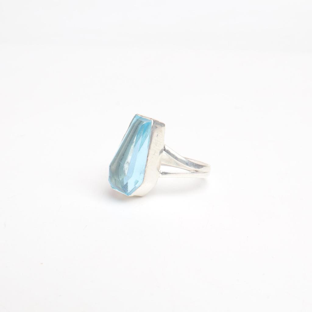 Natural Sky Blue Topaz Gemstone 925Sterling Silver Jewelry Handmade Wadding Ring RR-47-8