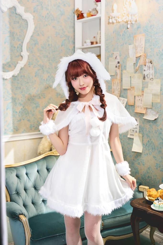 Clearstone Mimi Noel Cosplay Christmas Bunny Cape Santa White Women's