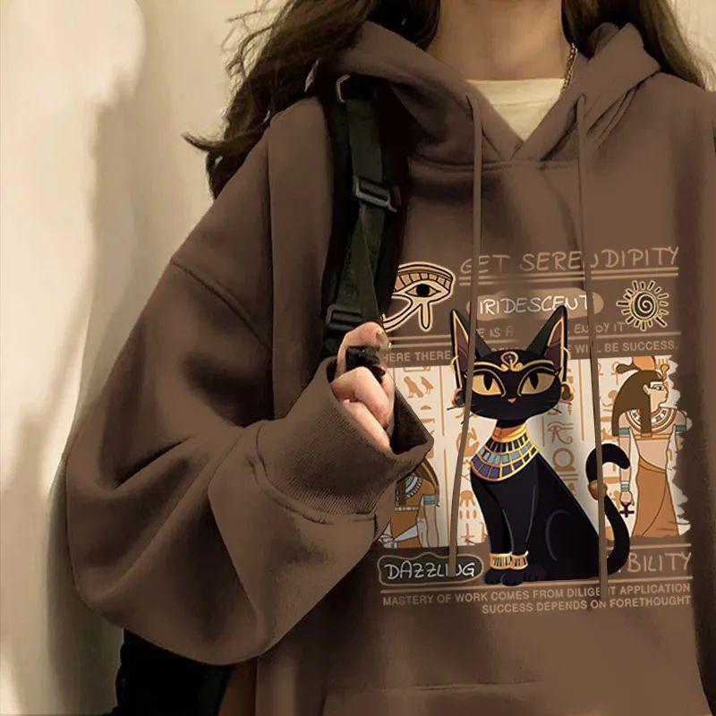 Cotton Hooded Sweatshirt 2026 Fall Winter Loose Casual Fleece Jacket Streetwear