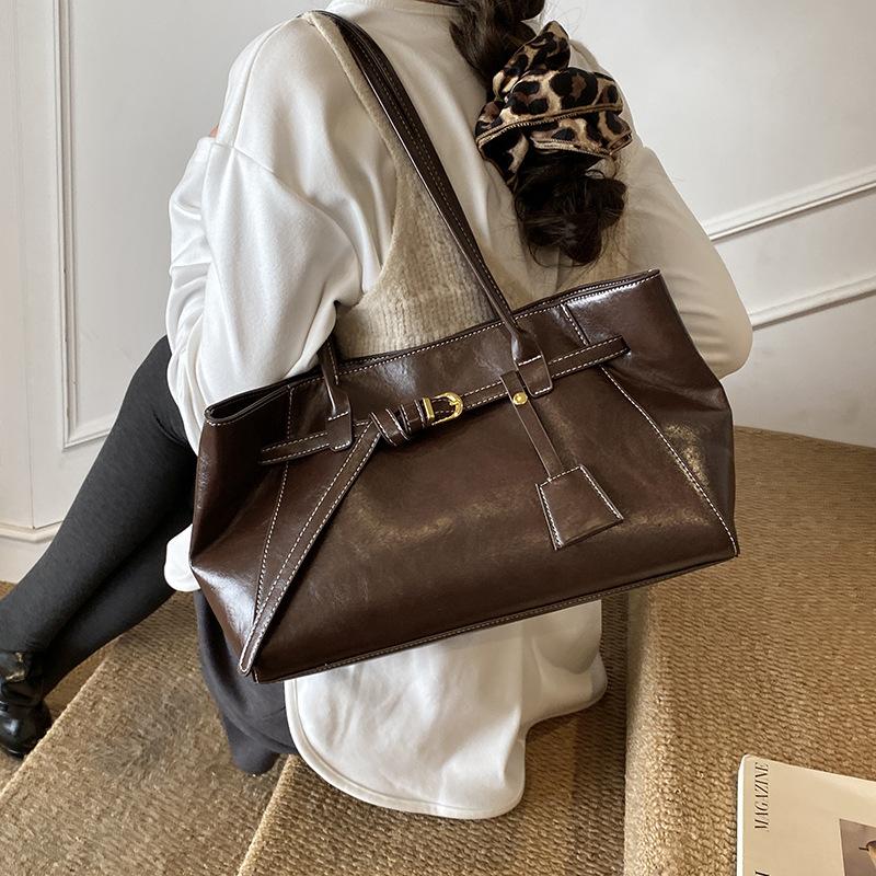 Geantă de sub braț de mare capacitate, Geantă simplă, la modă și elegantă de umăr, Geantă tote elegantă pentru navetă și casual