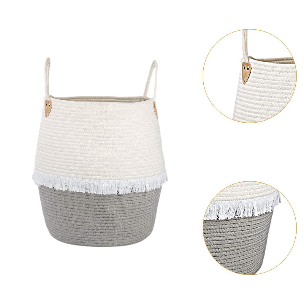 Laundry Basket Baby Toy Hamper Laundry Hamper Blanket Basket Woven Storage Basket for Living Room Bathroom Dorm Clothes Bedroom