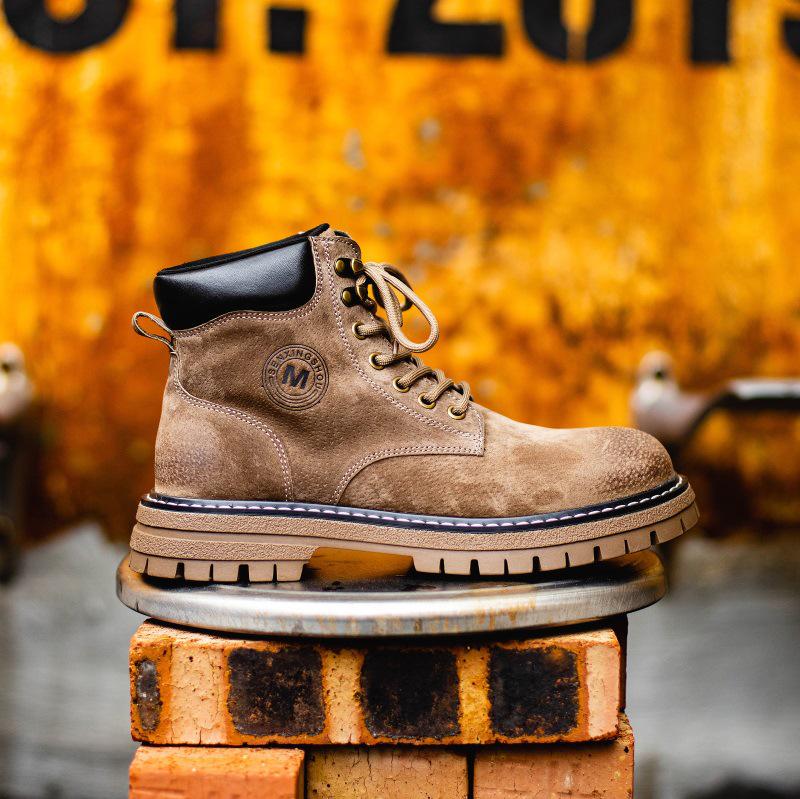 

Мужские высокие ботинки Martin из натуральной кожи, британский стиль, ретро-осенняя рабочая одежда, для походов на свежем воздухе, цвет желтый. 43