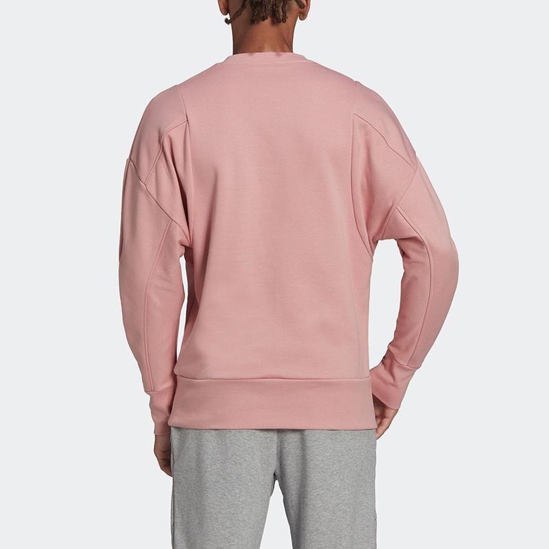 adidas Sports Round Neck Pullover Sweatshirt Men Tops Pink HB0479