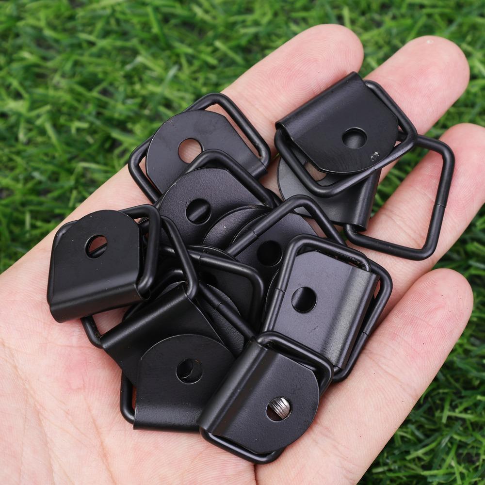 D-Shaped Pull Ring Heavy Duty Black Finish Single-Hole Semi-Circular Iron Buckle for Cargo Trailer Truck Traction Anchor Point