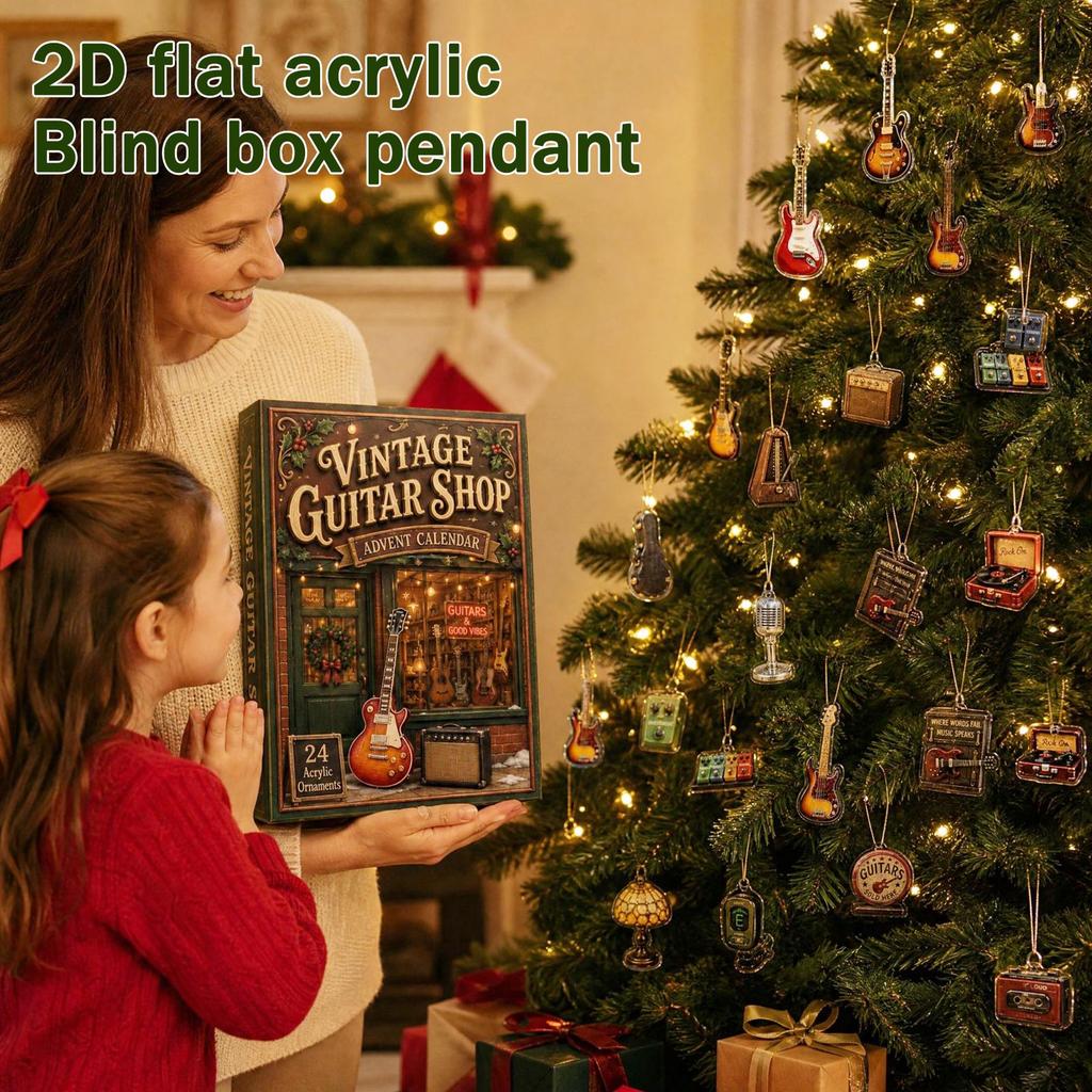 Advent Calendar with 2D Hanging Pendant Ornaments for Holiday Countdown Gifts