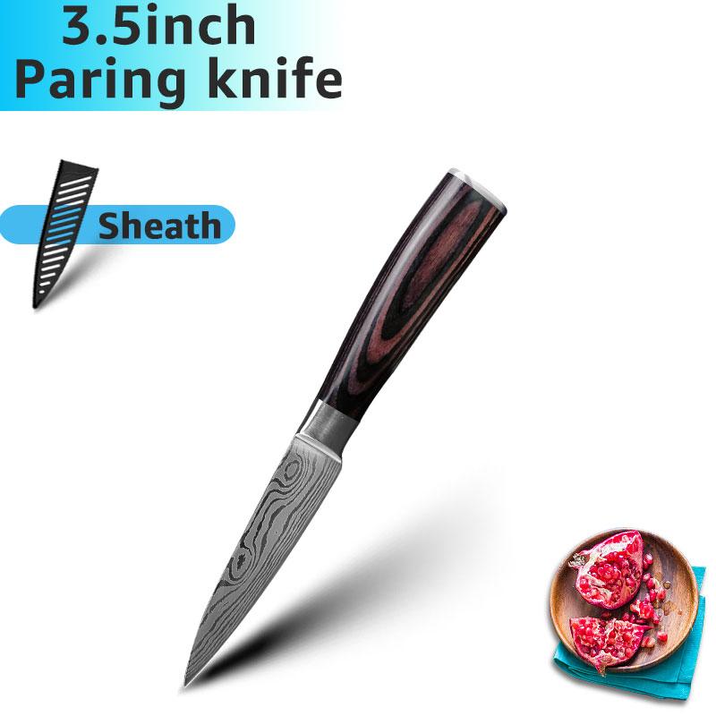 Kitchen Knives 7CR17 High Carbon Stainless Steel Damascus Drawing Gyuto Cleaver Set Slicer Santoku Knife Chef Knife