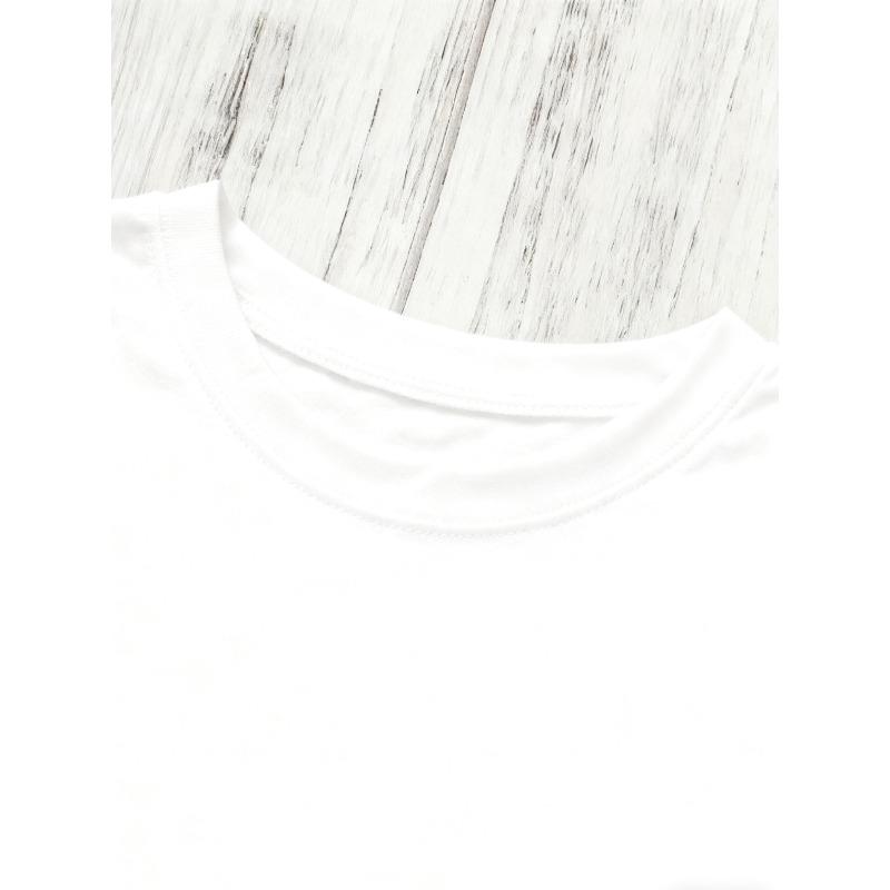 European Size Women's Valentine's Day Love Letter & Floral Print T-Shirt - Short Sleeve Round Neck Casual Blouse