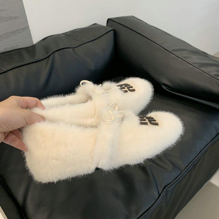 Inner height-increasing fluffy shoes female 2025 winter new outer wear high-end cotton shoes velvet warm fairy evening wind single shoes