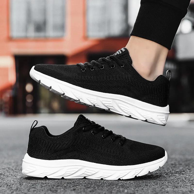Men Sneakers New Breathable Lace Up Men Mesh Shoes Fashion Casual No-Slip Light Men Running Sport Shoes Tenis Masculino