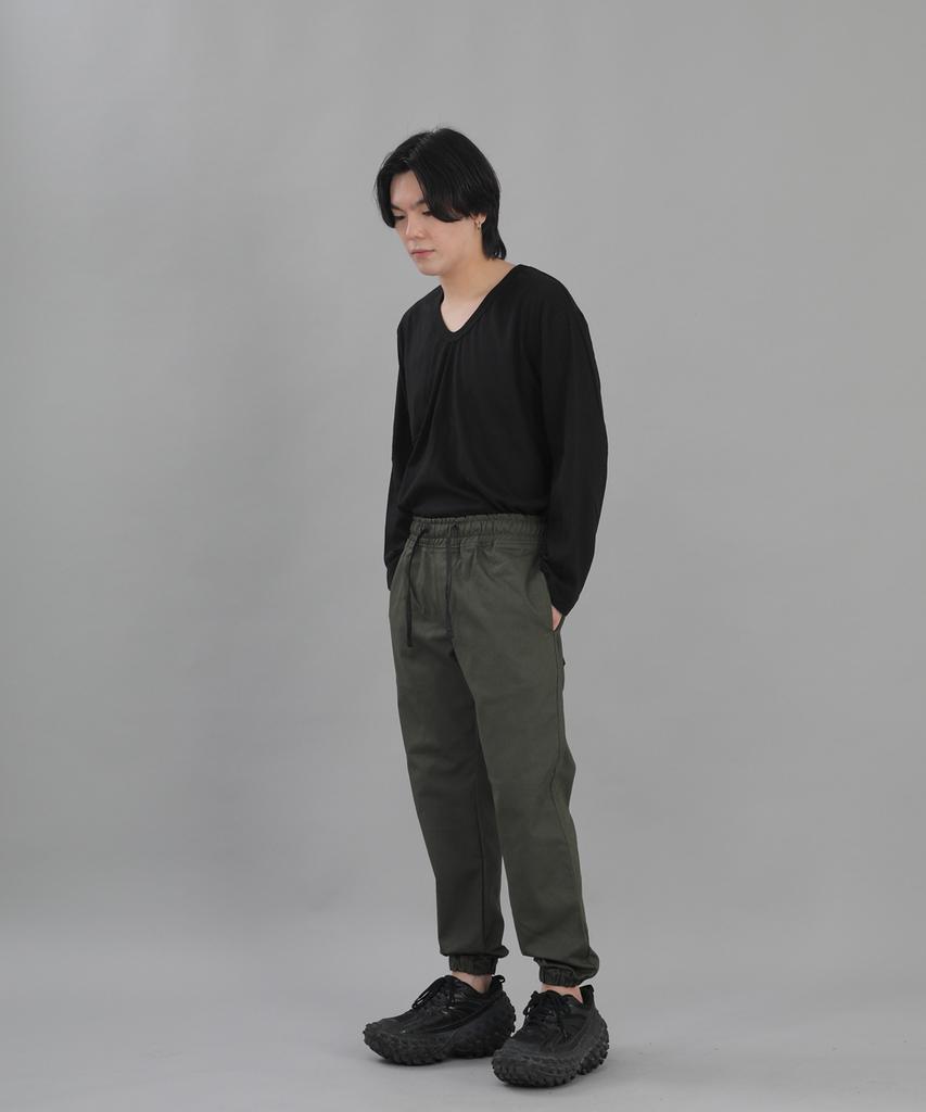 Seinteukeulu Wide Tapered Jogger Pants Wrg-358 Khaki