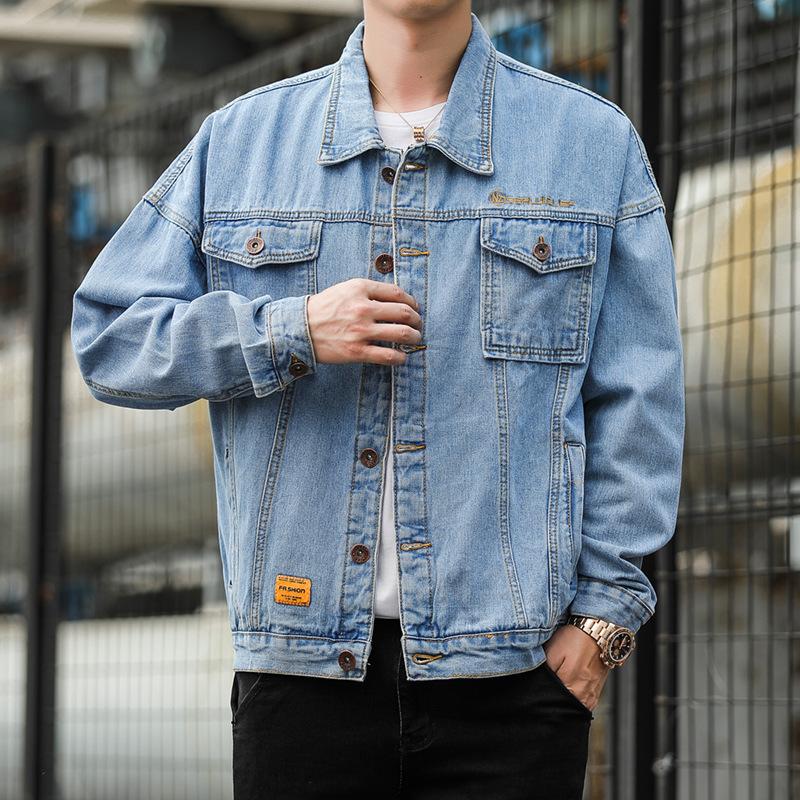 Denim Jacket Men's Spring and Autumn New Korean Version Loose Tooling Jacket Youth Casual Versatile Top
