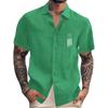 Men's Vintage Button Down Bowling Shirts Short Sleeve Summer Beach Shirt
