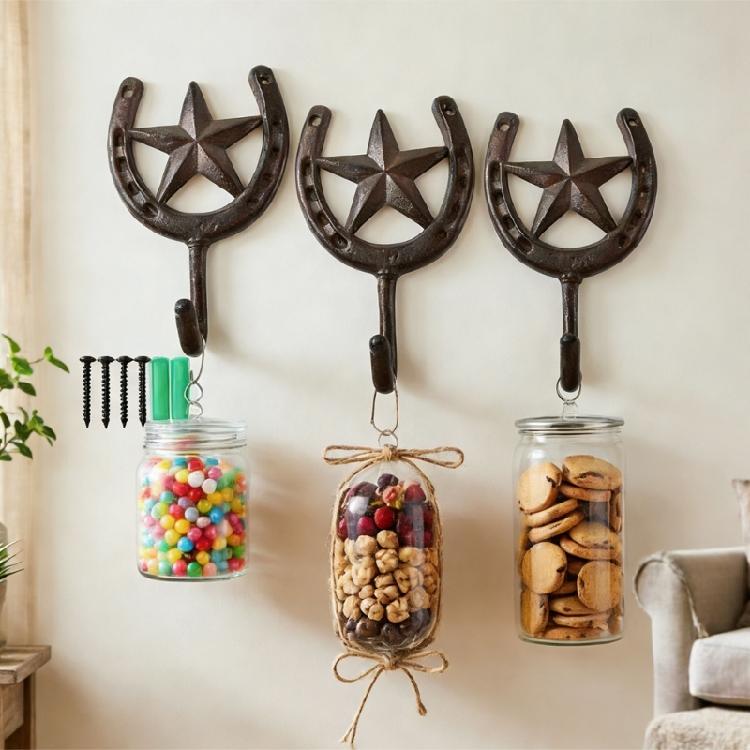 Classical Western Decors Iron Wall Hook Set Functional And Fashionable Retro Home Accessory For Entryway Or Bedroom Use