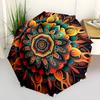 1pc Mandala Artwork Automatic Folding Umbrella - Compact 8-Rib Design,Perfect Gift for Friends & Family Yy250926005