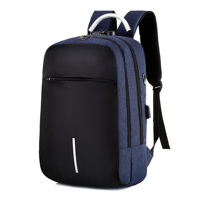 Password lock anti-theft backpack, middle school student schoolbag USB charging business computer bag travel backpack