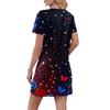 Women's Casual V-neck Short Sleeve Split Hem Independence Day Printed Dress