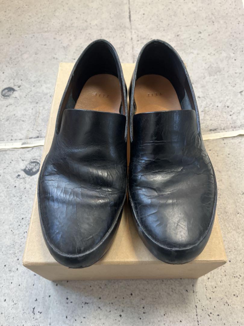 

[USED] FEIT Black Leather Slip-On Loafers (Purchased at Tomorrowland)