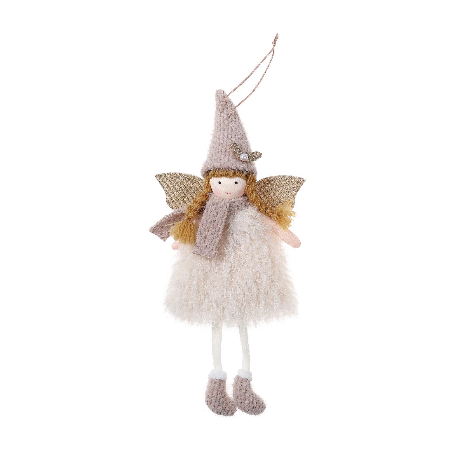 Angel Ornament: Cute Knitted Hat Plush Doll for Christmas Tree Decoration
