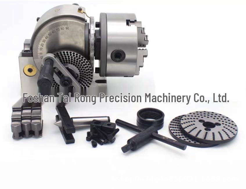 Universal BS-0 5-Inch Precision Dividing Head with Hand-Crank Rapid Indexer, Vertical/Horizontal Dual-Use, and Tailstock