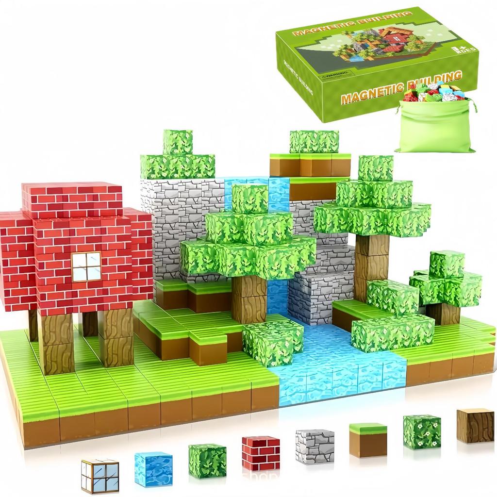 My Block World Children's Magnetic Cubes Set - Primeval Forest