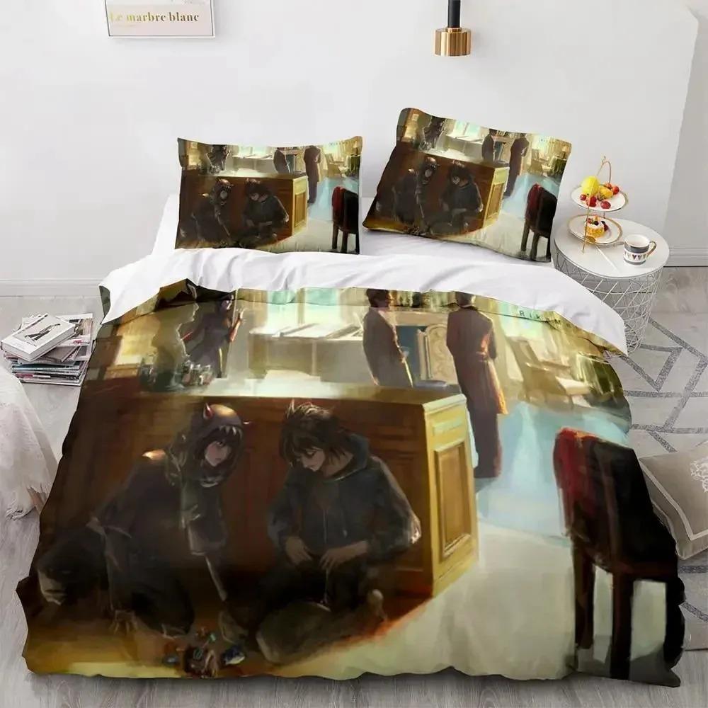 3D Print Anime Death Note Bedding Set Single Twin Full Queen King Size Bed Set Adult Kids Bedroom Duvet Cover Sets Home Textiles