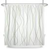 Minimalist Wavy Line Shower Curtain Gradient Design Waterproof Bath Curtain Bathroom Decor Multiple Options Polyester With Hooks