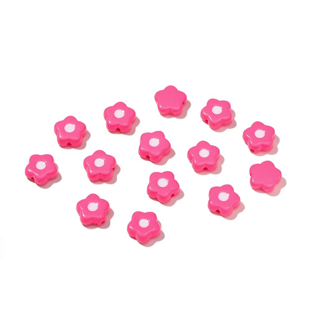 5pcs/Lots Colored Acrylic Enamel Flower Shaped Beads Spacer Loose Beads for DIY Necklace Bracelet Jewelry Making Findings