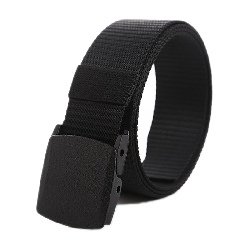 

[LALASTA] nylon belt men s For work lightweight No hole belt long casual Belt big size (black, 120cm)