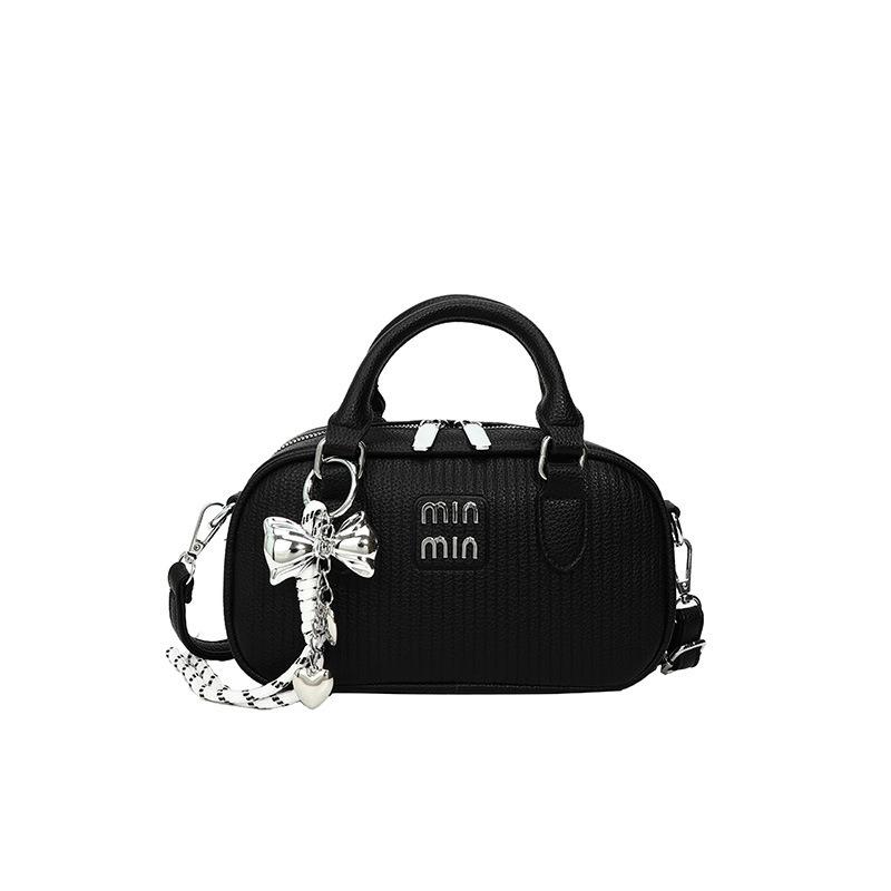 

Spring and summer small bag women s new fashion versatile messenger bag high-end portable bowling bag чорний