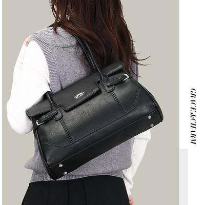 Vintage Lock Tote Bag Women's Shoulder Handbag