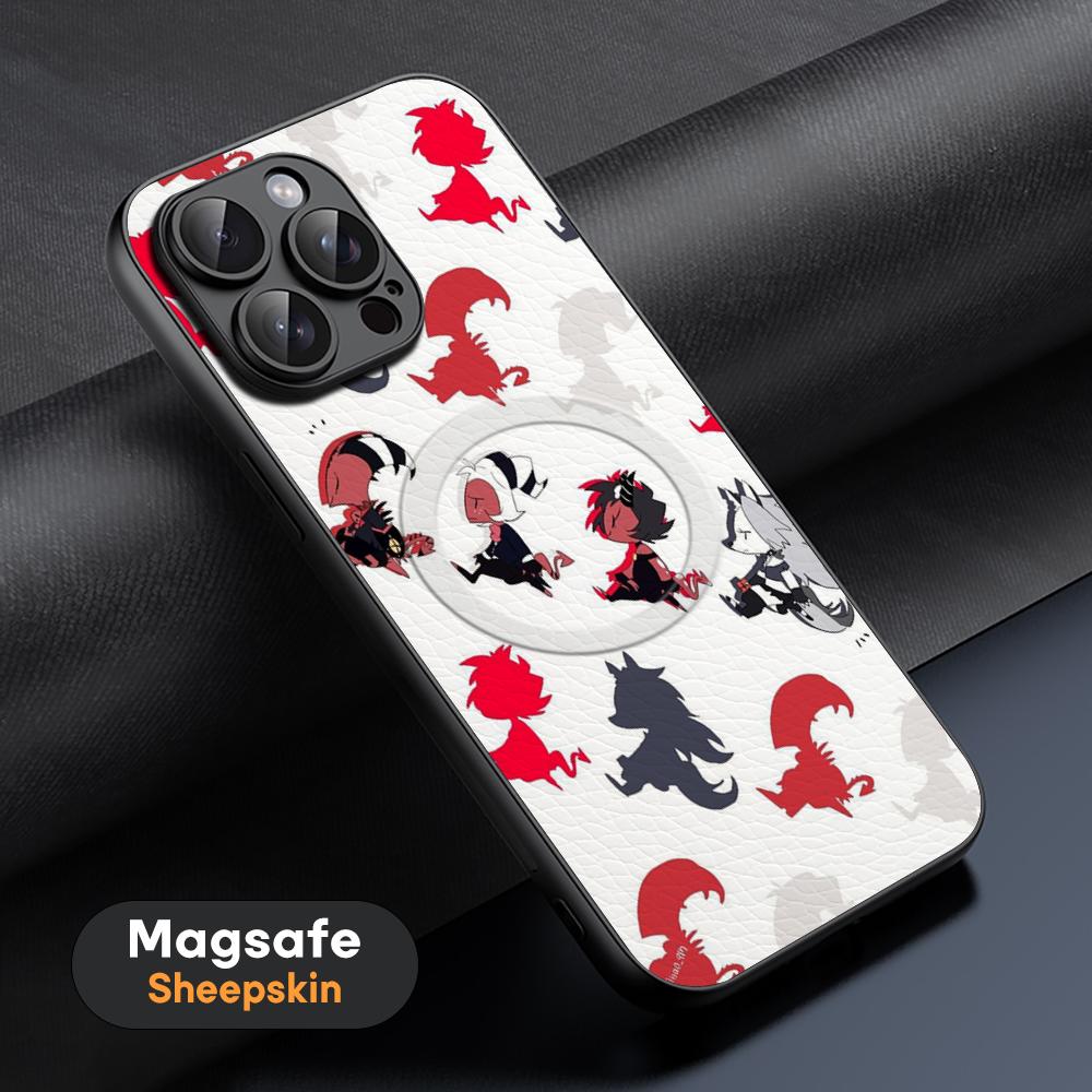 

Helluva Boss classic anime pattern Phone Case For iPhone 17 16 15 14 13 12 11 Plus Pro Max High-end Luxury Magsafe Sheepskin iPhone 16 Pro Max