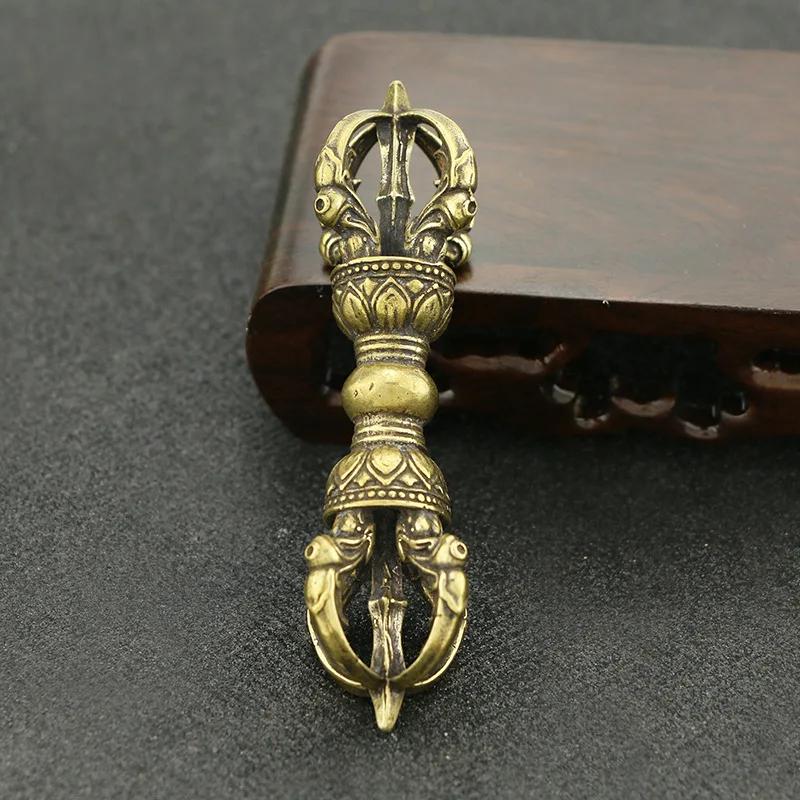 Ornamente cu pistil din alamă cu diamant, consumabile pentru scripturi budiste tibetane, artefacte și meșteșuguri retro, vajra tibetană