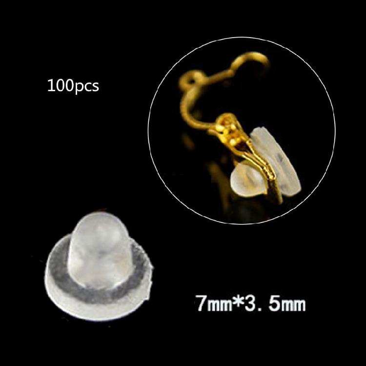 100 Pieces Clear Silicone Earring Pads Portable Anti Pain Earring Cushion Gifts