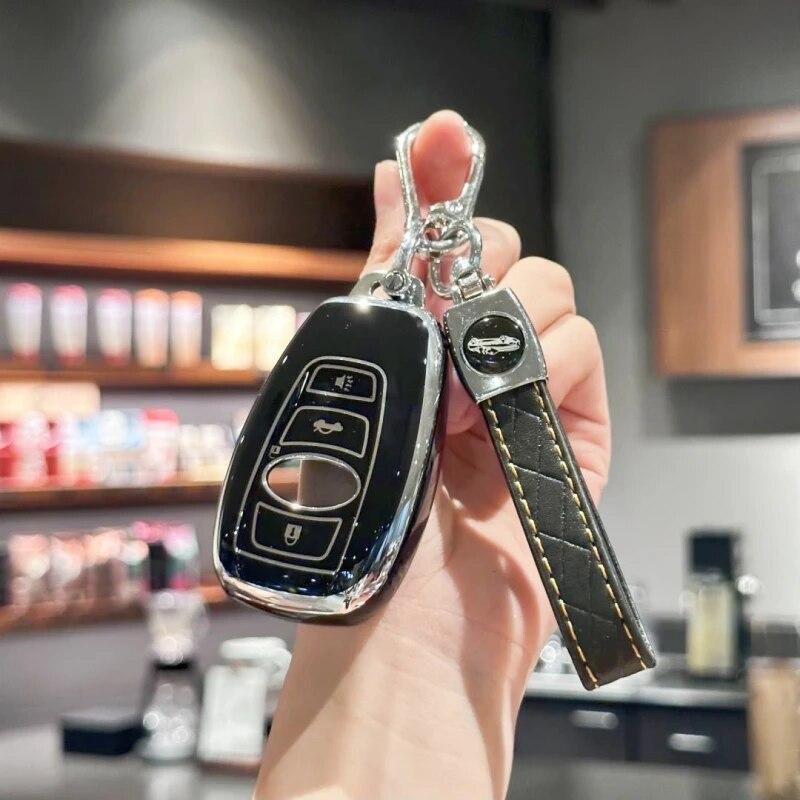 

Чехол для брелока с кожаным ремешком для Subaru Forester Outback Ascent Crosstrek BRZ Impreza STI Legacy WRX