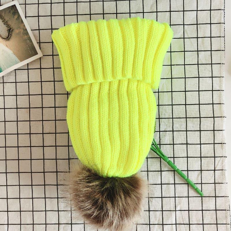 Cozy Womens Winter Hat With Fluffy Pom-pom And Stylish Folded Cuff Design