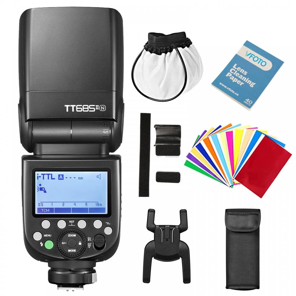 

[godox Tt685II NI Ttl gN60 Hss 1 8000s speedlite NIKON D7100 D7000 D5200 D5100 D50 Обычная