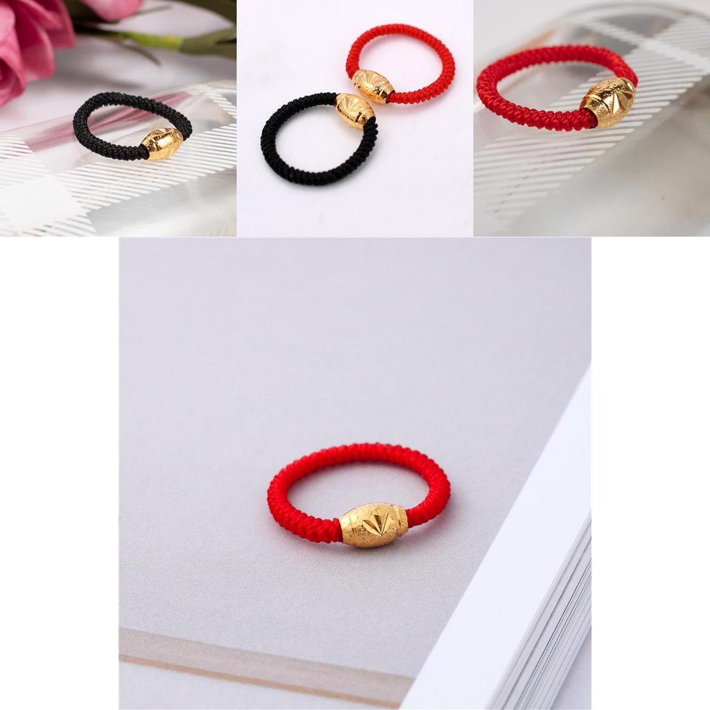 Stilvoller von der Natur inspirierter Kupfergoldring mit roten und schwarzen vietnamesischen Sandschmuckperlen