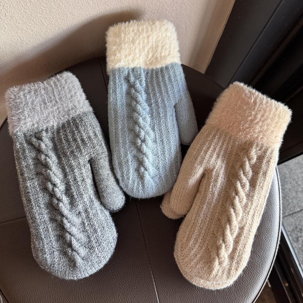 Unisex Alpaca Wool Knit Winter Gloves With Fleece Lining For Commuting And Outdoor Activities