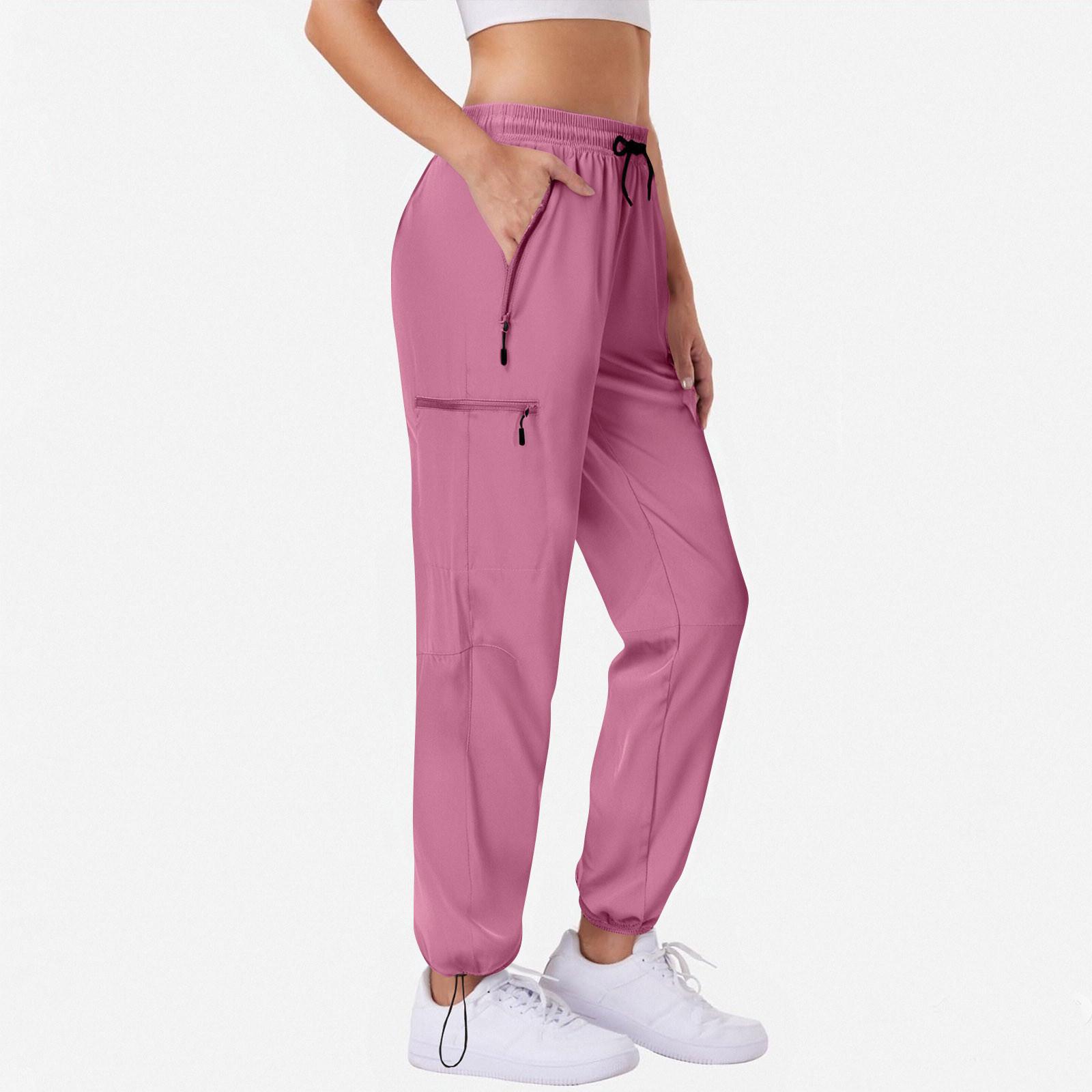 

Женские брюки карго из легкой и быстросохнущей ткани, повседневные и удобные летние брюки для активного отдыха и путешествий XL розовый