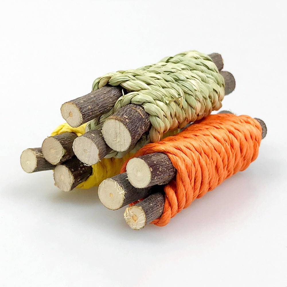 5pcs Pet Interactive Chew Toy Chewing Braided Ball Guinea Pig Rabbit Hamster Small Animal Play Natural Grass Ball Fun Pet Toy