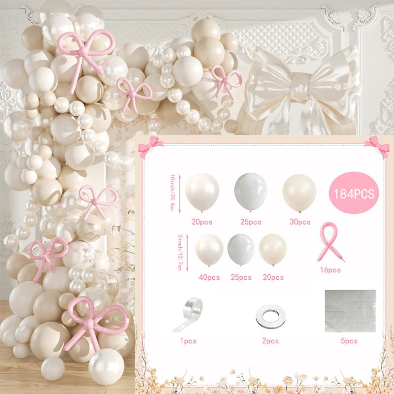 

184pcs Pearl White Balloon Garland Arch Set, Suitable for Wedding, Bride, Birthday, Engagement, Bachelorette Party Decoration Other