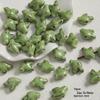 Handmade Cute Flower & Heart Green Ceramic Beads for DIY Jewelry