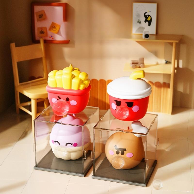 Stress-Relieving Toys Cartoon Food Pop Bubble Squeeze Toys Relieve Anxiety Spit Bubbles Toy Gifts For Boy Girl Kids Adults