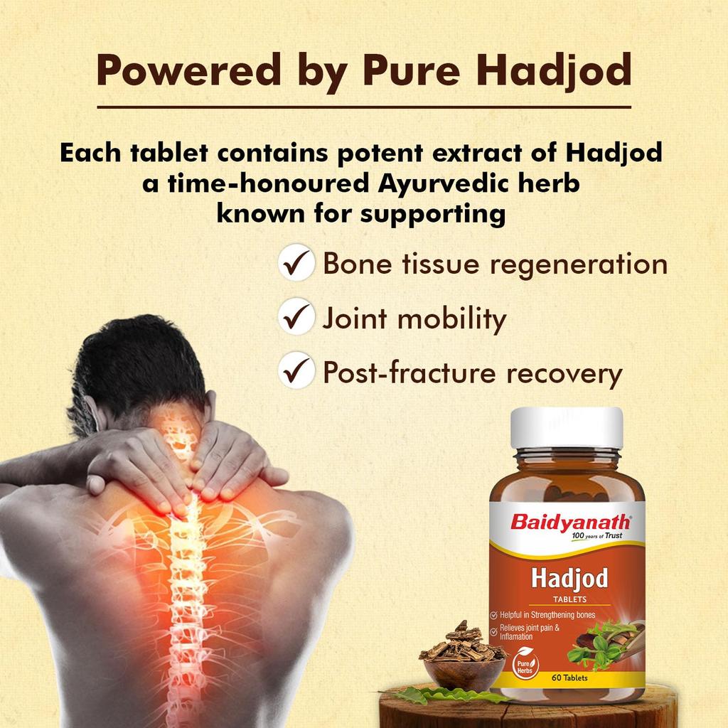 Baidyanath Ayurved Hadjod Herbal Tablets 250 Mg 60 Tabs X Pack Of 2 Natural Ayurvedic Wellness Daily Support Pro