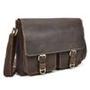 Men's Handbag Shoulder Bag Large Capacity Top Layer Cowhide Crossbody Bag 13 Inch Genuine Leather Flap Shoulder Bag Briefcase